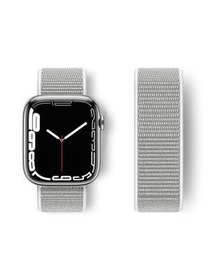 Newface Apple Watch 44mm Hasırlı Cırtcırtlı Kordon - Beyaz