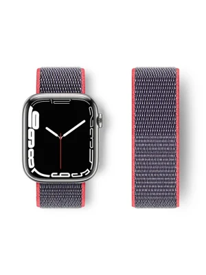 Newface Apple Watch 42mm Hasırlı Cırtcırtlı Kordon - Pembe