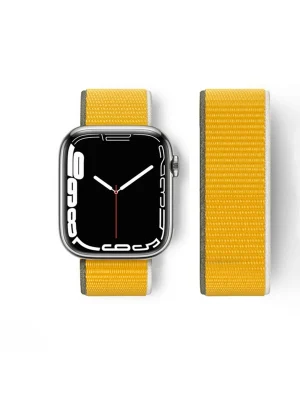 Newface Apple Watch 42mm Hasırlı Cırtcırtlı Kordon - Sarı