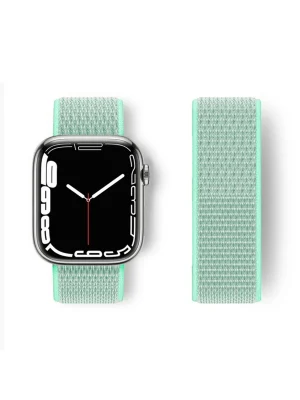 Newface Apple Watch 42mm Hasırlı Cırtcırtlı Kordon - Turkuaz
