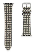 Newface Apple Watch 42mm Karo Motif Kordon - Siyah