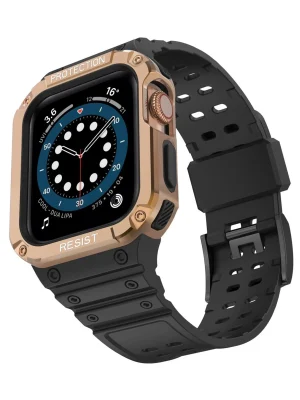 Newface Apple Watch 42mm KR401 Silikon Kordon - Siyah-Rose