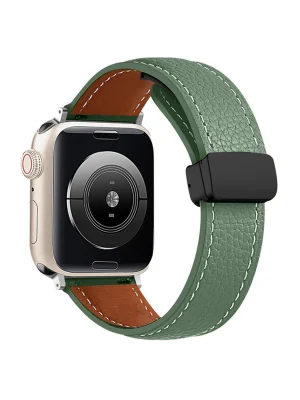 Newface Apple Watch 42mm KR414 Daks Deri Kordon - Koyu Yeşil