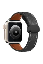 Newface Apple Watch 42mm KR414 Daks Deri Kordon - Siyah