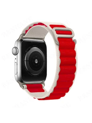 Newface Apple Watch 42mm Mountain Kordon - Beyaz-Kırmızı