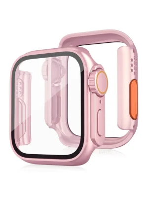 Newface Apple Watch 45mm Watch 49mm Kasa Dönüştürücü ve Ekran Koruyucu - Rose Gold