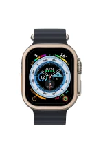 Newface Apple Watch Ultra 49mm Alüminyum Kasa Cam Ekran Koruyucu - Gold - Görsel 3