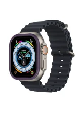 Newface Apple Watch Ultra 49mm Alüminyum Kasa Cam Ekran Koruyucu - Mor - Görsel 2