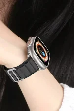 Newface Apple Watch Ultra 49mm Mountain Kordon - Siyah-Turuncu - Görsel 2