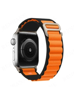 Newface Apple Watch Ultra 49mm Mountain Kordon - Siyah-Turuncu