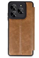 Newface General Mobile Era 30 Kılıf Flip Cover - Taba