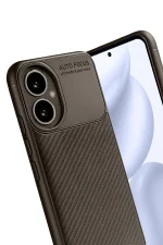 Newface Honor 400 Kılıf Auto Focus Karbon Kapak - Kahverengi - Görsel 2