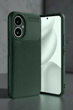 Newface Honor 400 Kılıf Auto Focus Karbon Kapak - Koyu Yeşil - Görsel 5