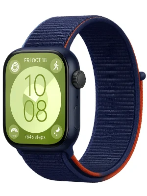 Newface Huawei Fit 4 Hasırlı Cırtcırtlı Kordon - Lacivert-Turuncu