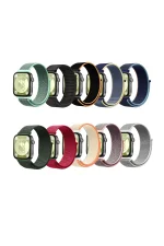 Newface Huawei Fit 4 Hasırlı Cırtcırtlı Kordon - Mavi-Beyaz - Görsel 3