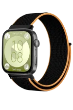 Newface Huawei Fit 4 Hasırlı Cırtcırtlı Kordon - Siyah-Turuncu