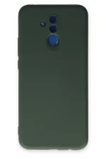 Newface Huawei Mate 20 Lite Kılıf Nano içi Kadife Silikon - Koyu Yeşil