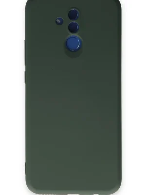 Newface Huawei Mate 20 Lite Kılıf Nano içi Kadife Silikon - Koyu Yeşil