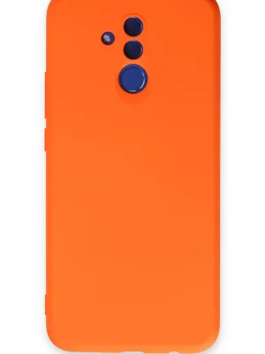 Newface Huawei Mate 20 Lite Kılıf Nano içi Kadife Silikon - Turuncu