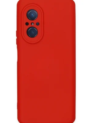 Newface Huawei Nova 9 SE Kılıf Nano içi Kadife Silikon - Kırmızı