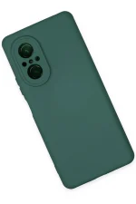 Newface Huawei Nova 9 SE Kılıf Nano içi Kadife Silikon - Koyu Yeşil - Görsel 3