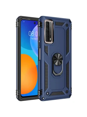 Newface Huawei P Smart 2021 Kılıf Sofya Yüzüklü Silikon Kapak - Lacivert