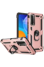 Newface Huawei P Smart 2021 Kılıf Sofya Yüzüklü Silikon Kapak - Rose - Görsel 2