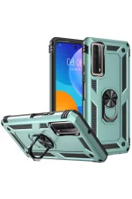 Newface Huawei P Smart 2021 Kılıf Sofya Yüzüklü Silikon Kapak - Yeşil - Görsel 2