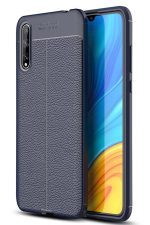 Newface Huawei P Smart S Kılıf Focus Derili Silikon - Lacivert