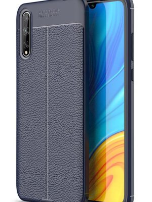 Newface Huawei P Smart S Kılıf Focus Derili Silikon - Lacivert