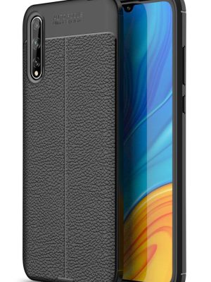 Newface Huawei P Smart S Kılıf Focus Derili Silikon - Siyah