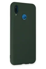 Newface Huawei P20 Lite Kılıf Nano içi Kadife Silikon - Koyu Yeşil - Görsel 2