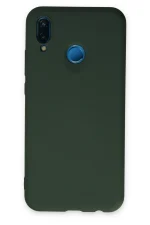 Newface Huawei P20 Lite Kılıf Nano içi Kadife Silikon - Koyu Yeşil