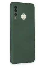Newface Huawei P30 Lite Kılıf Nano içi Kadife Silikon - Koyu Yeşil - Görsel 2