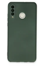 Newface Huawei P30 Lite Kılıf Nano içi Kadife Silikon - Koyu Yeşil