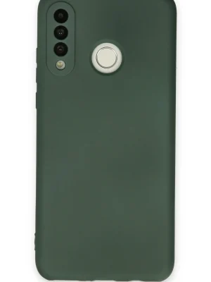 Newface Huawei P30 Lite Kılıf Nano içi Kadife Silikon - Koyu Yeşil