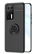 Newface Huawei P40 Kılıf Range Yüzüklü Silikon - Siyah