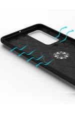 Newface Huawei P40 Kılıf Range Yüzüklü Silikon - Siyah - Görsel 6