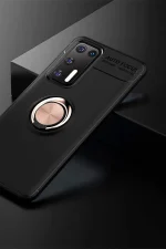 Newface Huawei P40 Kılıf Range Yüzüklü Silikon - Siyah-Gold - Görsel 3