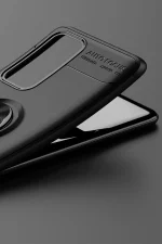 Newface Huawei P40 Kılıf Range Yüzüklü Silikon - Siyah-Kırmızı - Görsel 4