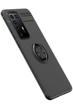 Newface Huawei P40 Pro Kılıf Range Yüzüklü Silikon - Siyah - Görsel 2