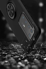 Newface Huawei P40 Pro Kılıf Range Yüzüklü Silikon - Siyah-Mavi - Görsel 5