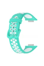 Newface Huawei Watch Fit 2 Spor Delikli Kordon - Turkuaz-Beyaz - Görsel 2