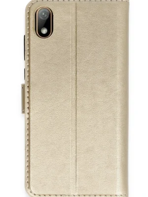 Newface Huawei Y5 2019 Kılıf Trend S Plus Kapaklı Kılıf - Gold