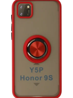 Newface Huawei Y5P Kılıf Montreal Yüzüklü Silikon Kapak - Kırmızı