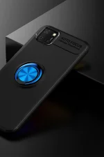 Newface Huawei Y5P Kılıf Range Yüzüklü Silikon - Siyah-Mavi - Görsel 2