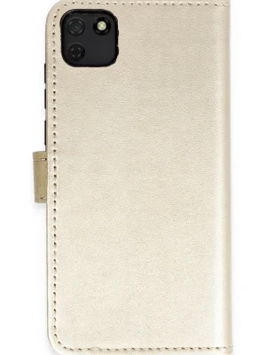 Newface Huawei Y5P Kılıf Trend S Plus Kapaklı Kılıf - Gold