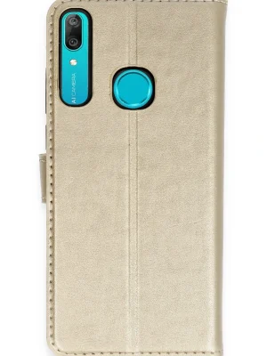 Newface Huawei Y6 Prime Kılıf Trend S Plus Kapaklı Kılıf - Gold