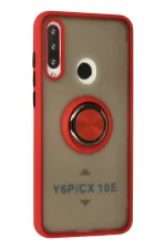 Newface Huawei Y6P Kılıf Montreal Yüzüklü Silikon Kapak - Kırmızı - Görsel 2