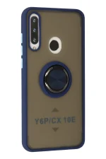 Newface Huawei Y6P Kılıf Montreal Yüzüklü Silikon Kapak - Lacivert - Görsel 2